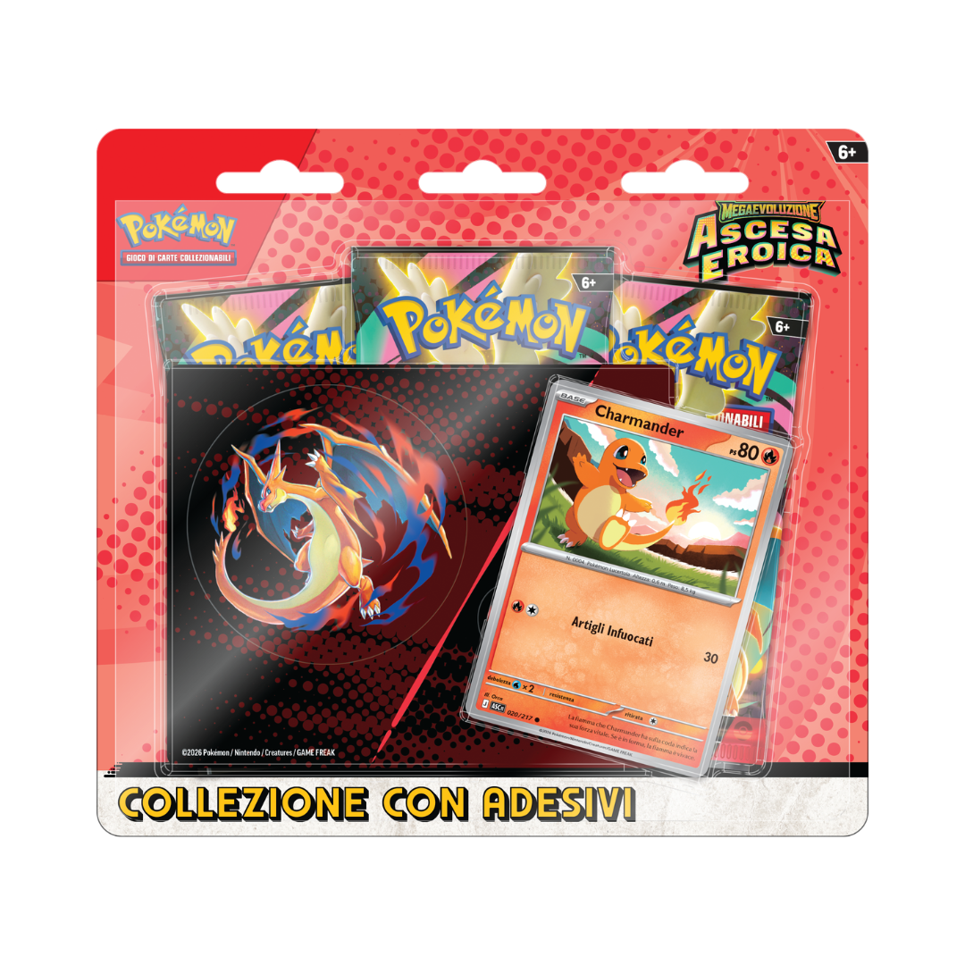 POKÉMON - MegaEvoluzioni - Ascesa Eroica - Collezione con adesivi Mega Charizard Y - ITA