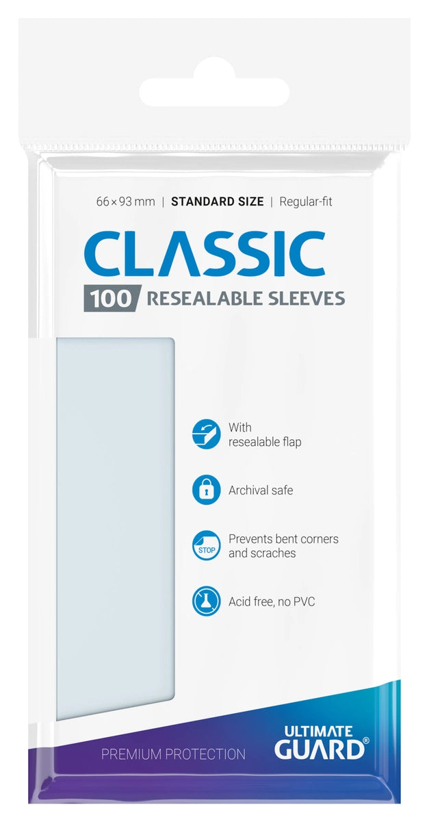 Ultimate Guard - Classic Sleeves Resealable - Standard - Transparent (100 Sleeves)