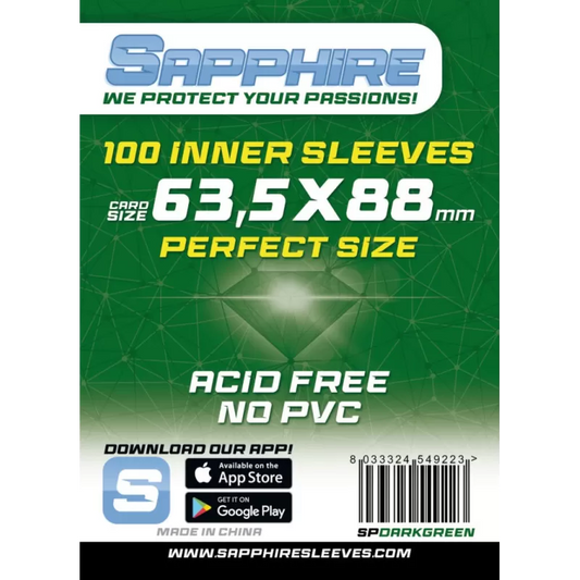 Sapphire - Dark Green (63,5x88mm) - Inner Sleeves (100 Sleeves)