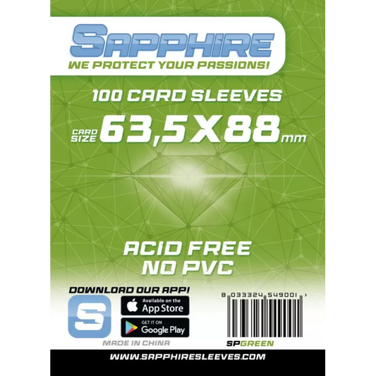 Sapphire - Green (63,5x88mm) - Card Sleeves (100 Sleeves)